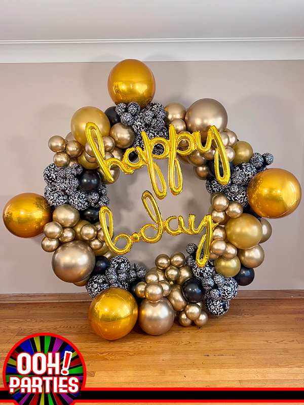 Gold Birthday Balloon Garland Ring