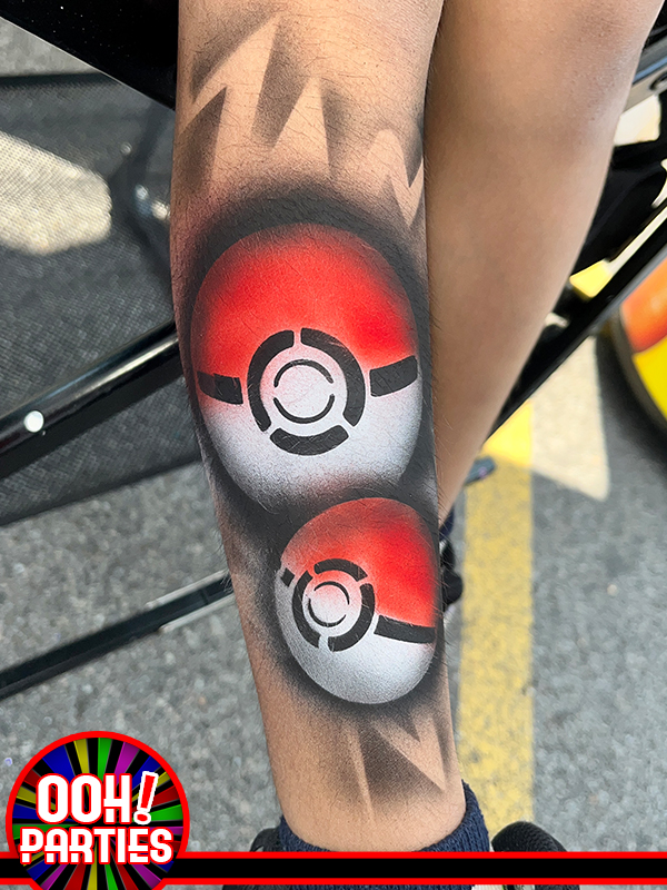poke ball airbrush tattoo
